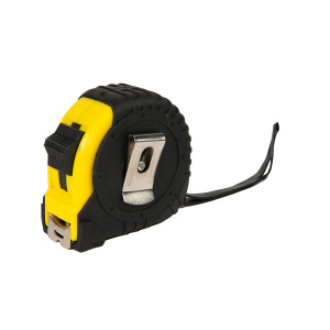 Рулетка GRADE с металлическим клипом 5 м., белый, пластик