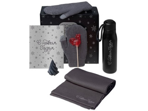 Подарочный набор «Re:Air» с варежками, шарфом и термосом